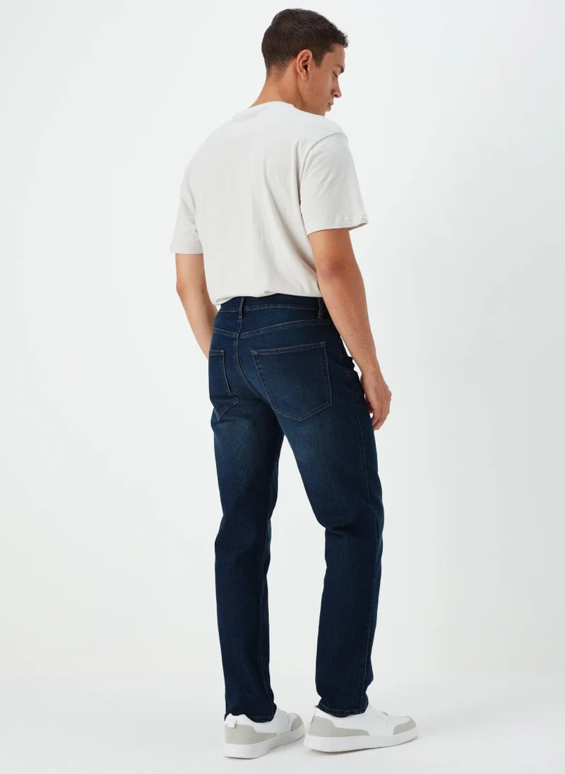 Matalan Dark Wash Stretch Straight Fit Jeans
