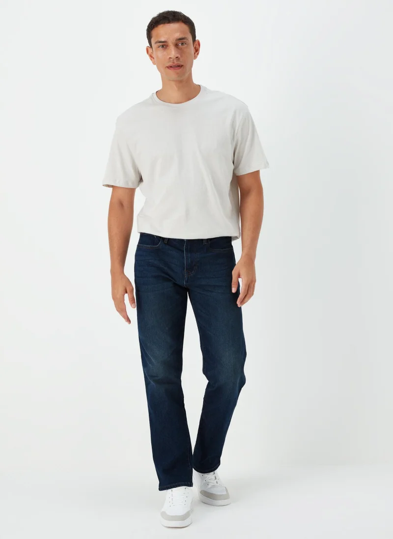 Matalan Dark Wash Stretch Straight Fit Jeans