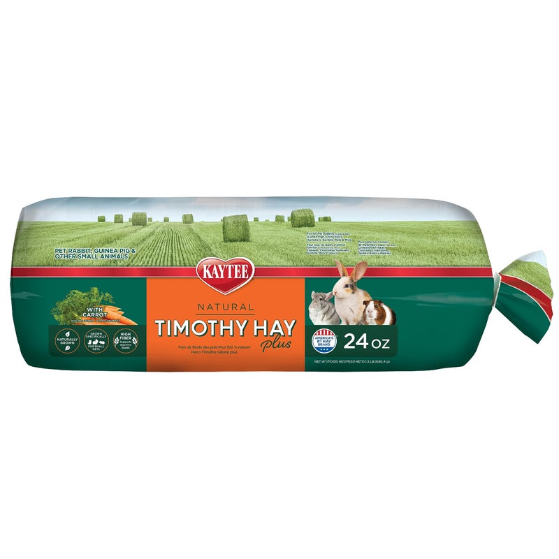 Kaytee Timothy Hay Plus Carrots for Pet Guinea Pigs, Rabbits & Other Small Animals, 24 oz - Image 1