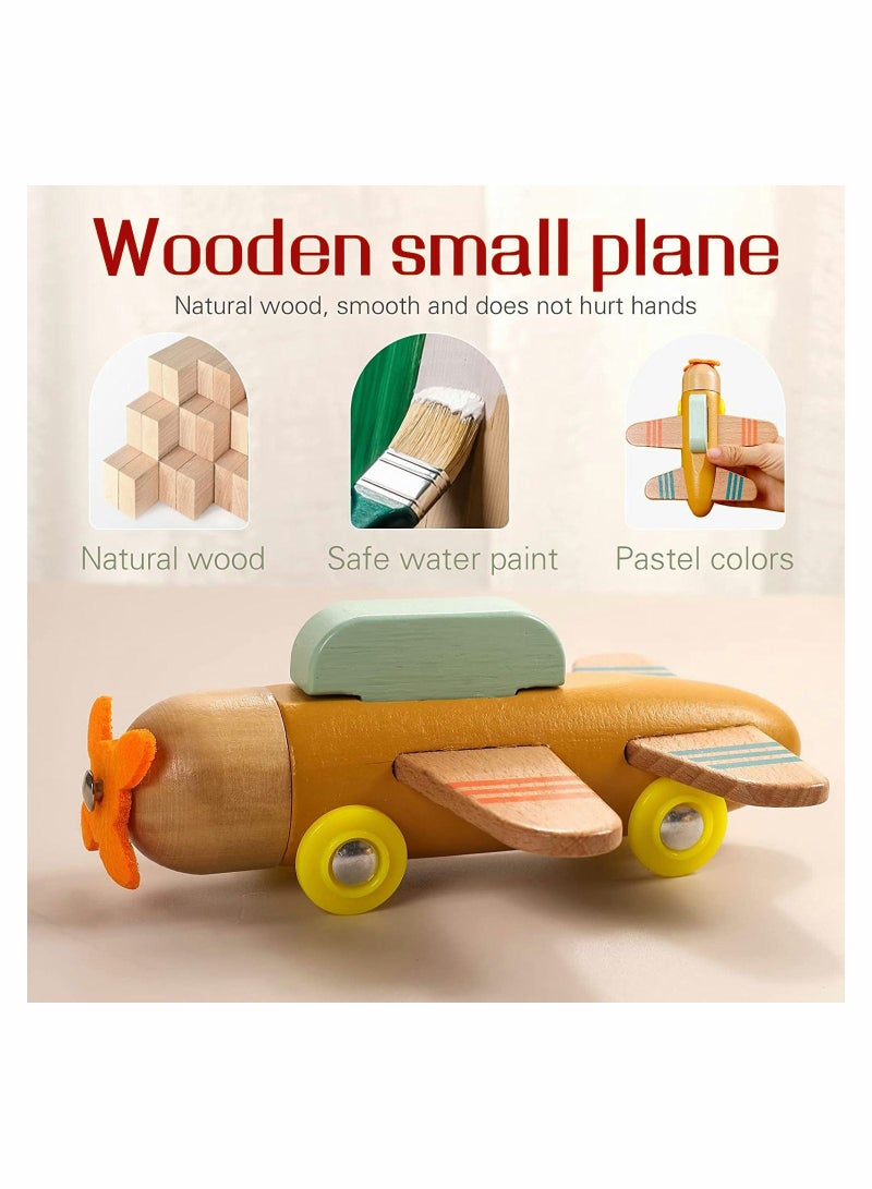 NIBEMINENT Airplane Toys for Boys and Girls Wooden Play Set Montessori Fine Motor Skills Great Toy Gift Aircraft Made with Durable Material - Image 2