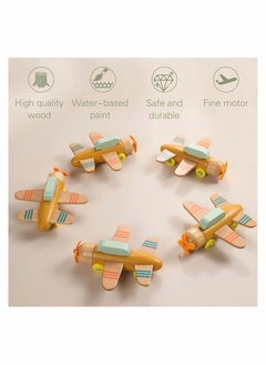 NIBEMINENT Airplane Toys for Boys and Girls Wooden Play Set Montessori Fine Motor Skills Great Toy Gift Aircraft Made with Durable Material  - Image 3