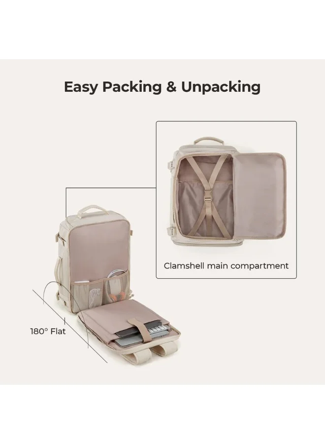BAGSMART BAGSMART Beige Blast Quick Access 28L Carry On Travel Backpack
