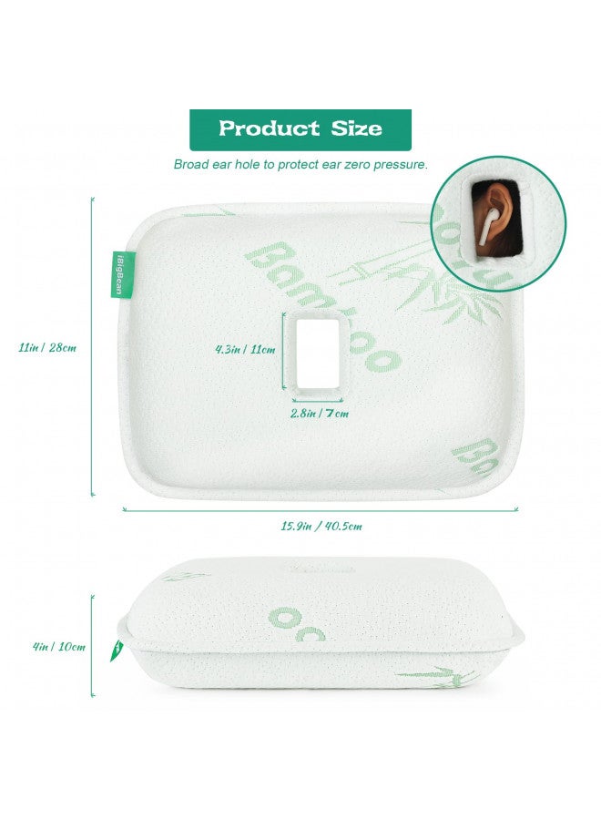 ibigbean ibigbean Ear Pillow | Memory Foam Piercing Pillow with Ear Hole for Ear Pain Relief | Ear Piercing Protection | Ear Hole Pillow for More Comfortable Side Sleeping with Earplugs | Headphones | Earbuds  - Image 2
