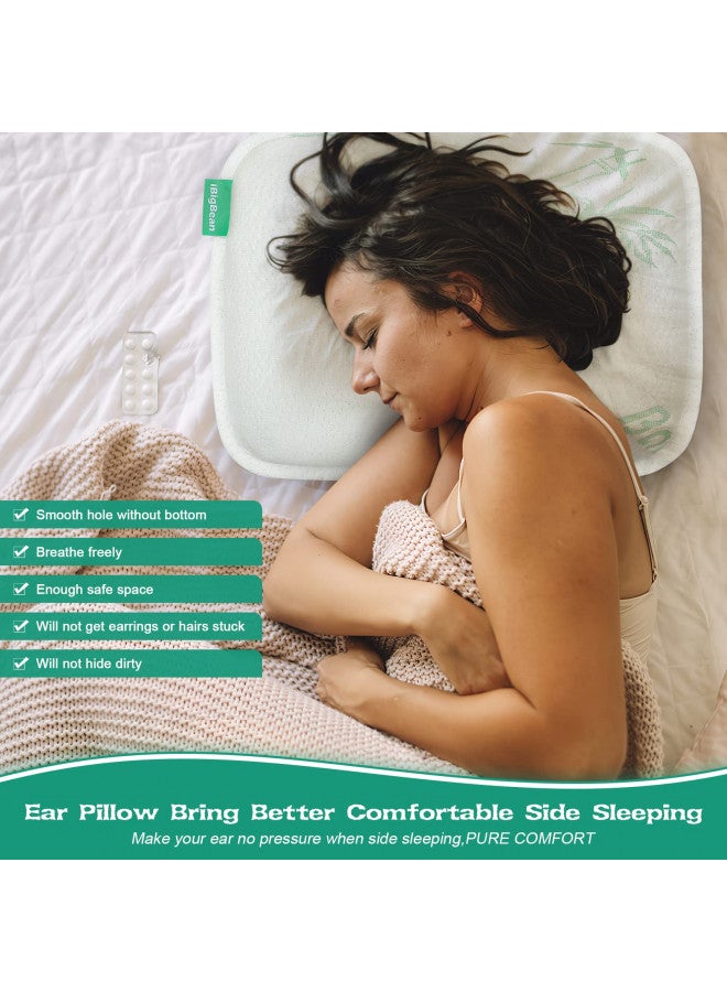 ibigbean ibigbean Ear Pillow | Memory Foam Piercing Pillow with Ear Hole for Ear Pain Relief | Ear Piercing Protection | Ear Hole Pillow for More Comfortable Side Sleeping with Earplugs | Headphones | Earbuds  - Image 4