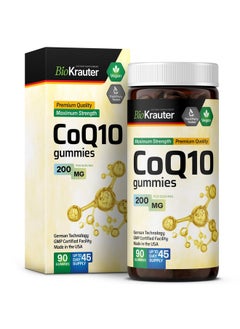 BIO KRAUTER BIO KRAUTER CoQ10 Gummies for Adults - CoQ10 200mg - Coenzyme Q10 (Ubiquinone) Antioxidant Supplement - 90 Vegan Pectin-Based Chews  - Image 1