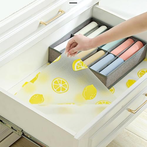 SKYTONE Kitchen Shelf Liner Anti Slip Mat EVA Food Grade Multipurpose Washable Sheet for Fridge, Shelf Liner, Table, Kitchen Drawer Mat (Lemon, 45 X 300 CM) - Image 4