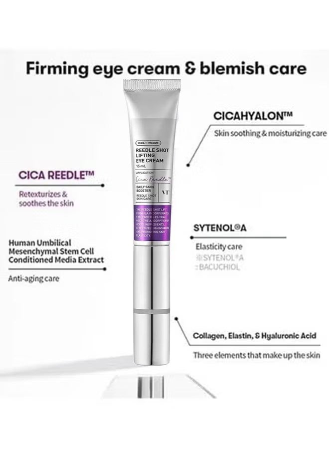 VT COSMETICS Reedle Shot Lifting Eye Cream 15ml, Anti Wrinkle And Firming Moisturizing, Anti-Aging Under Eye Cream For Dark Circles, Wrinkles And Puffiness, Reduces Fine Lines - Image 2