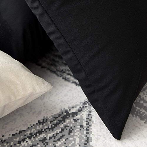 Khooti Velvet Cushion Cover, 24x24 | Black | Pack of 1 | Solid Plain Soft & Smooth, Decorative Cushion Covers for Living Room, Bedroom, Couches, Chairs, Sofas, Beds & Home Decor - Image 3