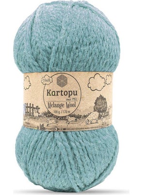 Kartopu Melange Wool K5017 5 Pieces Wool Hand Knitting Yarn Mint Green 