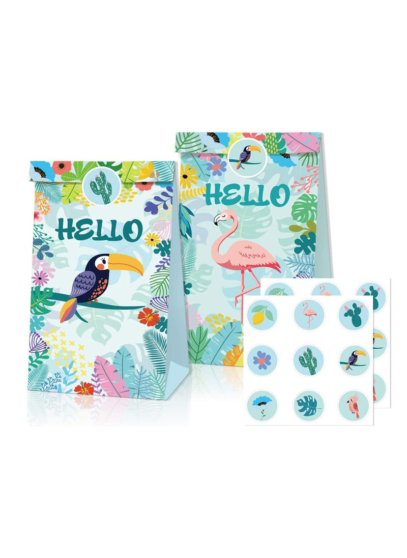 12Pcs Tropical Hawaiian Party Bags Flamingo Paper Gift Bags with 18Pcs Stickers Party Favor Bags Summer Goodie Candy Bags for Kids Adults Treat Bags Party Supplies for Birthday Wedding Baby Shower - pzsku/Z7827A43FD2CBA821EE5AZ/45/_/1717030338/34413931-2bfe-407c-b9c5-62c924164536