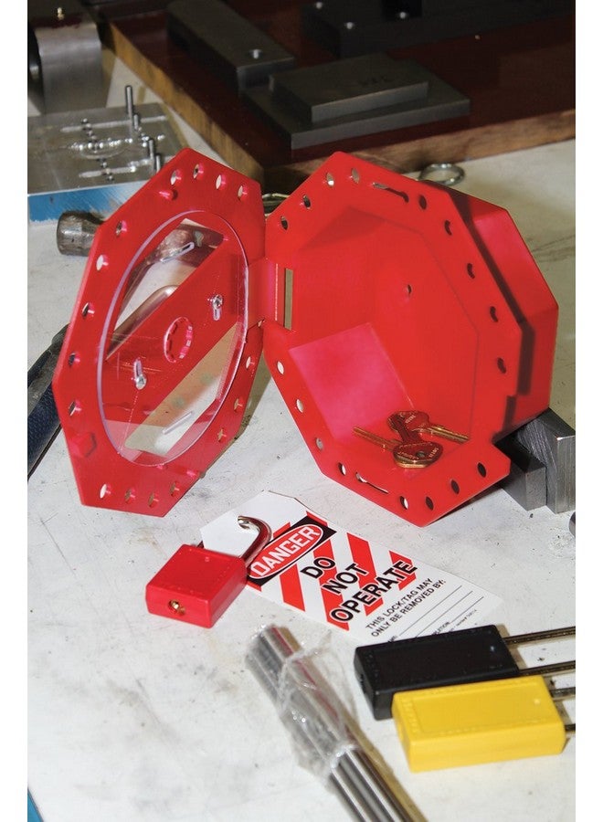 أكيوفورم صندوق قفل المجموعة المدمجة Accuform KCC620 STOPOUT Look 'n Stop، بطول 7-3/4 بوصة × عرض 7-3/4 بوصة × عمق 4 بوصة، بلاستيك، أحمر - Image 3