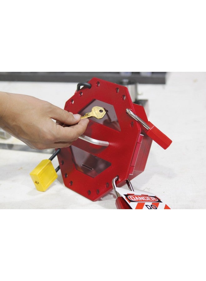 أكيوفورم صندوق قفل المجموعة المدمجة Accuform KCC620 STOPOUT Look 'n Stop، بطول 7-3/4 بوصة × عرض 7-3/4 بوصة × عمق 4 بوصة، بلاستيك، أحمر - Image 2