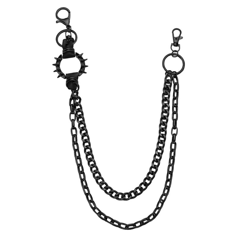 Dark Punk Style Trouser Chain Versatile Alloy Harley Motorcycle Hip-Hop Spiked Chain Leather Jacket Jeans Accessory - Image 1