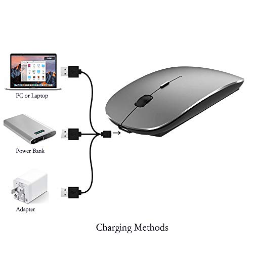 KLO Bluetooth Mouse for MacBook/Laptop/Notebook/pc/iPad/Chromebook, Wireless Mouse for MacBook Pro/AIR (Grey) - Image 5