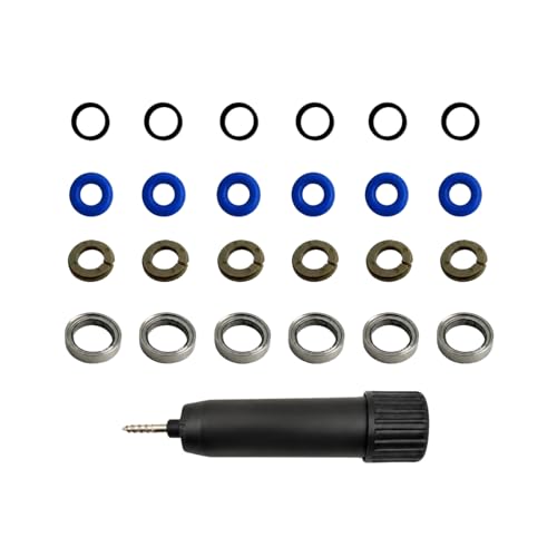 AUTO OCCASION Fuel Injector Seal Kit ORing Compatible with Buick Enclave Chevy Traverse GMC Acadia Acadia Limited V6 36L Fuel Injector Repair Kit Replace 12663380 6 Pack - Image 1