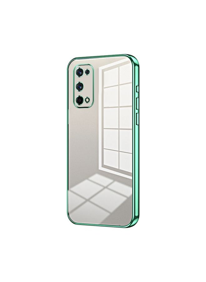 HuHa Case Cover For Realme X7 Pro Transparent Plating Fine Hole Phone Case Green 