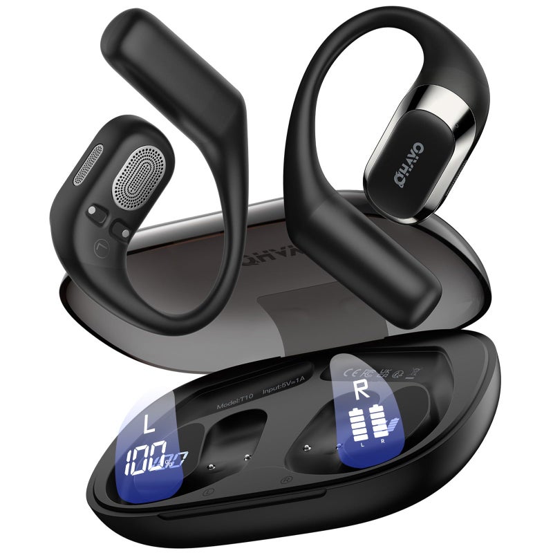 OHAYO Open Ear HeadphonesOver Ear Earbuds with Ergonomic EarhookBluetooth Headphones 54 with Smart Digital Display40H PlaytimeIPX6 WaterproofTouch Control Operate Fit CyclingRunningWorkout - Image 2