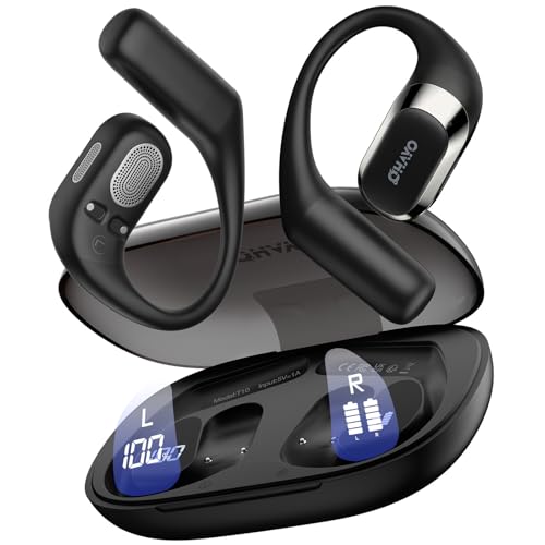 OHAYO Open Ear HeadphonesOver Ear Earbuds with Ergonomic EarhookBluetooth Headphones 54 with Smart Digital Display40H PlaytimeIPX6 WaterproofTouch Control Operate Fit CyclingRunningWorkout - Image 1