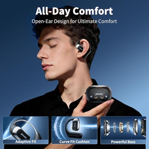 OHAYO Open Ear HeadphonesOver Ear Earbuds with Ergonomic EarhookBluetooth Headphones 54 with Smart Digital Display40H PlaytimeIPX6 WaterproofTouch Control Operate Fit CyclingRunningWorkout - Image 3