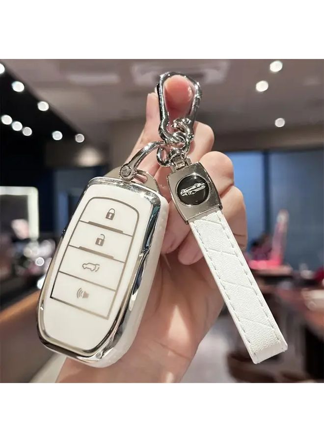 Black Car Keychain Key Case Cover for Toyota Models - Image 2