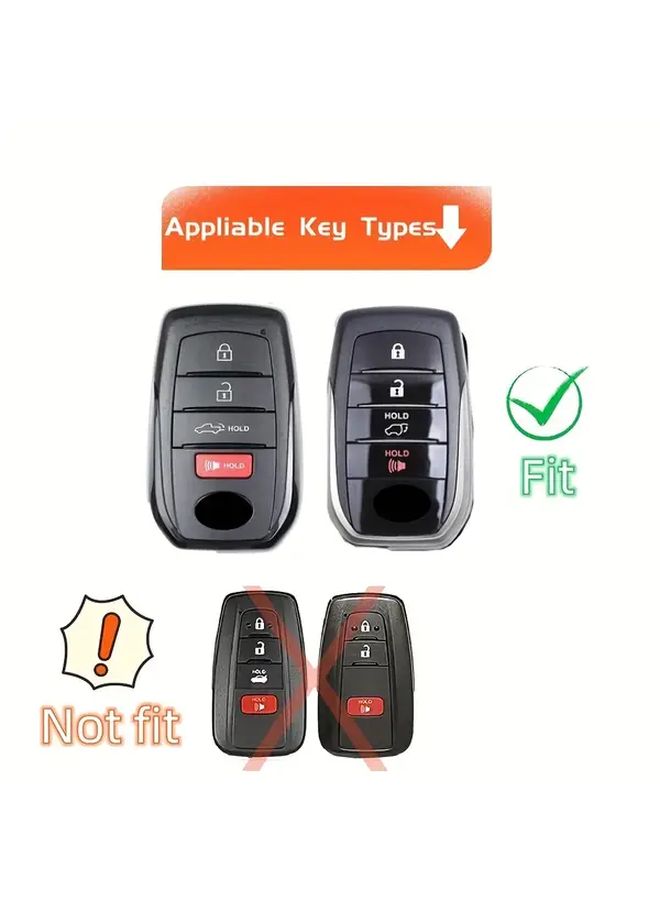 Black Car Keychain Key Case Cover for Toyota Models - Image 3
