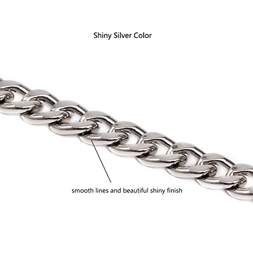 Xiazw Medium Size Fabulous Metal Shoulder Crossbody Purse Strap Replacement Bag Chain Accessories (26‘’, Silver) - Image 3