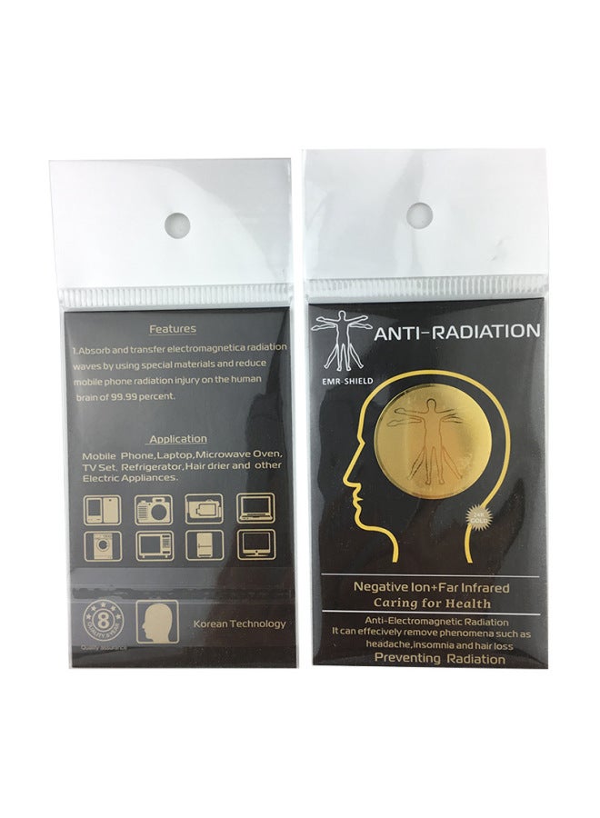 Supply Of 24K Round Double Radiation Mobile Phone Stickers Negative Ion Energy Computer Stickers Metal Chip Stickers-Color:Gold - Image 1