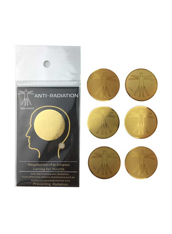 Supply Of 24K Round Double Radiation Mobile Phone Stickers Negative Ion Energy Computer Stickers Metal Chip Stickers-Color:Gold - Image 3