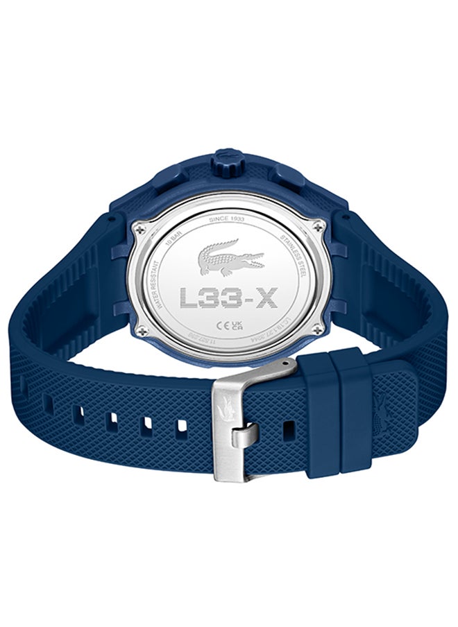 LACOSTE - LC33 Analog and Digital Display Silicon Strap Wrist Watch - 45 mm - Blue - Image 1