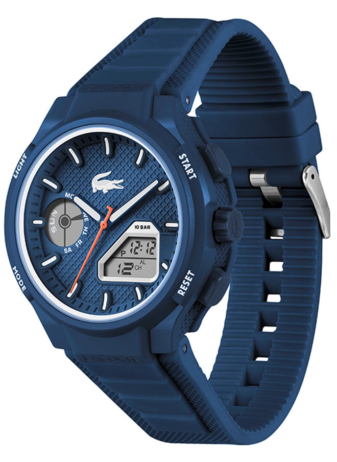 LACOSTE - LC33 Analog and Digital Display Silicon Strap Wrist Watch - 45 mm - Blue - Image 1