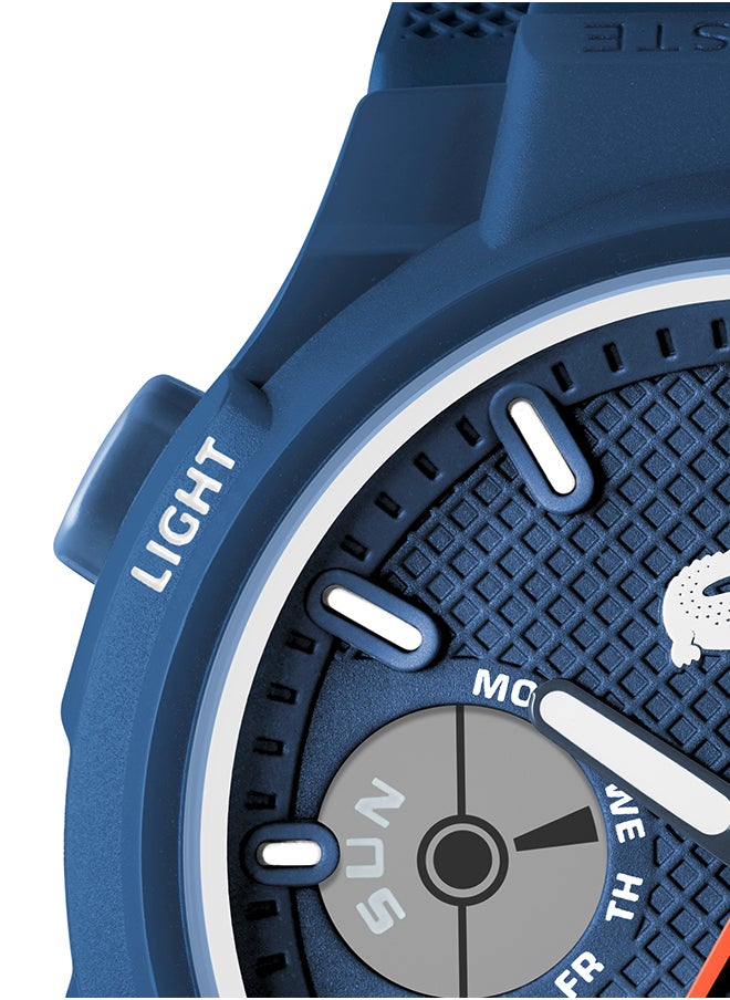 LACOSTE - LC33 Analog and Digital Display Silicon Strap Wrist Watch - 45 mm - Blue - Image 1