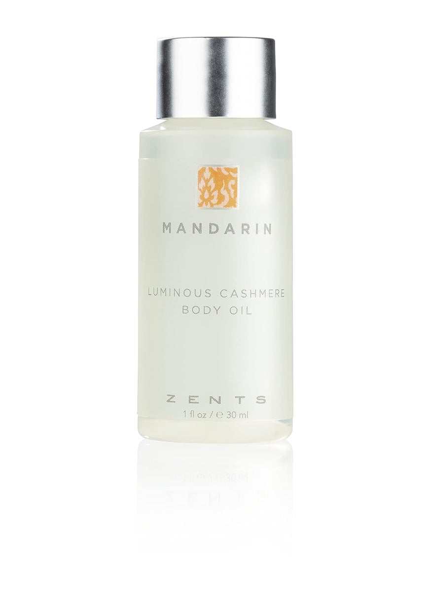 zents Zents Luminous Cashmere Body Oil Travel Size  Mandarin Fragrance  Moisturizing Body Oil with Vitamin E  Organic Coconut Oil  Softens  Smooths Skin  1 fl oz  TSA Approved 