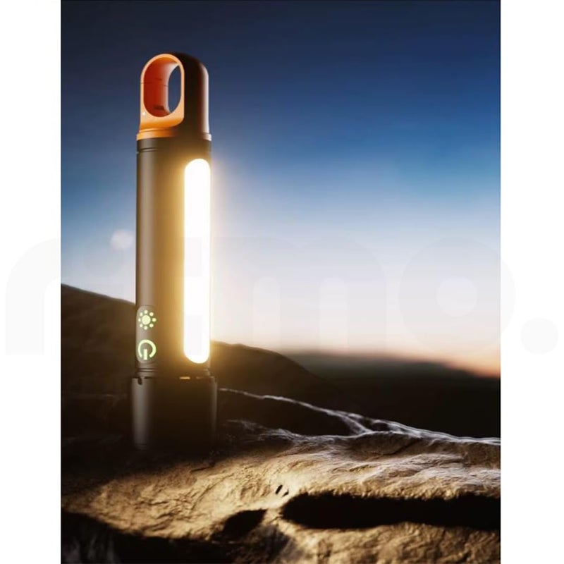 Ritmo فلاشلايت ريتمو LED القابل لإعادة الشحن عالي اللمعان يمكن شحنه أيضًا بواسطة بنك الطاقة أضواء فلاش الأكثر سطوعًا للطوارئ والتخييم ضوء جانبي قابل للتكبير عدسات متعددة الألوان فلاشلايت للمشي في الطبيعة - Image 3