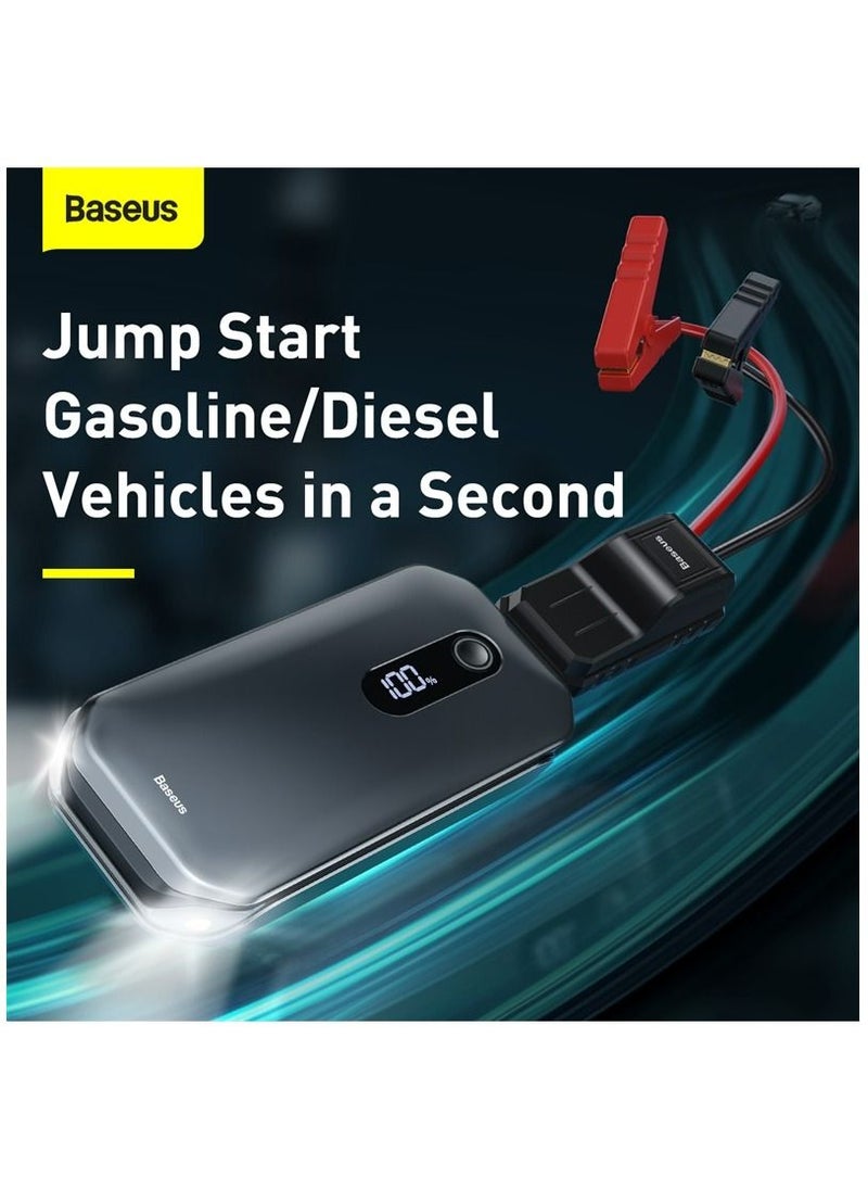Baseus Super Energy Pro Car Jump Starter - 12V 12000mAh Portable Battery for Jump Starting 6.0L Gasoline and 3.5L Diesel Engines | 1000A Peak Power, Smart Jumper Cables, Fast USB Charger, LED Light, Emergency Battery Charger for Cars, Trucks, Motorcycles, Boats and More  - Image 3