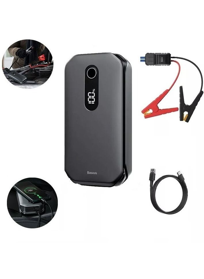 Baseus Super Energy Pro Car Jump Starter - 12V 12000mAh Portable Battery for Jump Starting 6.0L Gasoline and 3.5L Diesel Engines | 1000A Peak Power, Smart Jumper Cables, Fast USB Charger, LED Light, Emergency Battery Charger for Cars, Trucks, Motorcycles, Boats and More  - Image 1