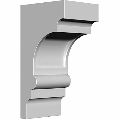 Ekena Millwork BKT03X04X08DI 3 1/2-Inch W x 4 1/4-Inch D x 8-Inch H Diane Bracket , White - Image 1