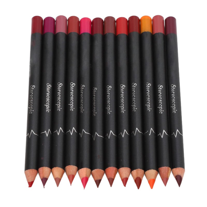 ANGGREK Lip Liner Pencil Set, 12Pcs Smudge Matte Lipstick Makeup Tool for Moisturizing and Makeup Defects - Image 1