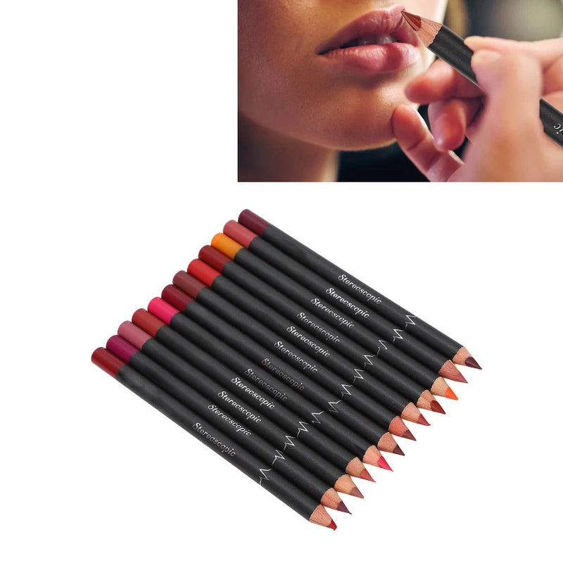 ANGGREK Lip Liner Pencil Set, 12Pcs Smudge Matte Lipstick Makeup Tool for Moisturizing and Makeup Defects - Image 2