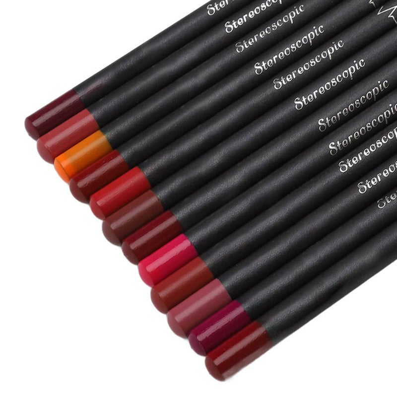 ANGGREK Lip Liner Pencil Set, 12Pcs Smudge Matte Lipstick Makeup Tool for Moisturizing and Makeup Defects - Image 4