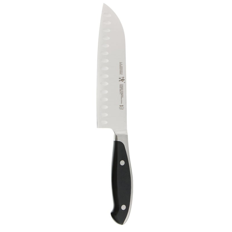 HENCKELS Forged Synergy Hollow Edge Santoku Knife, 7-inch, Black/Stainless Steel - Image 1