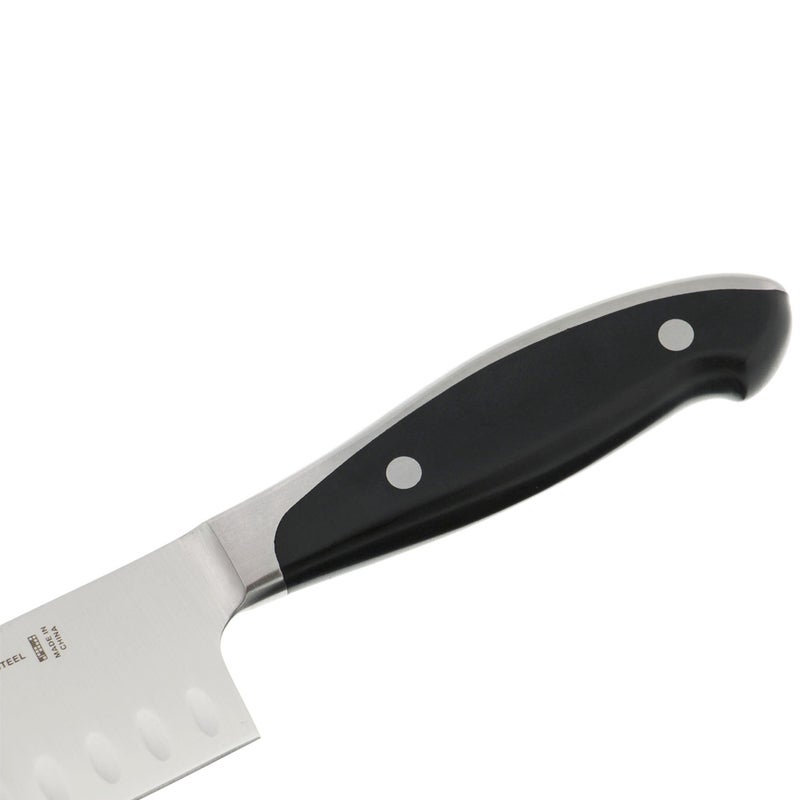 HENCKELS Forged Synergy Hollow Edge Santoku Knife, 7-inch, Black/Stainless Steel - Image 3