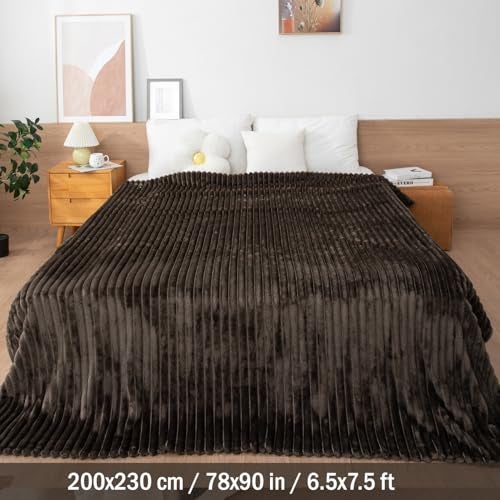 HOKIPO Fleece AC Blanket Double Bed Queen, 200x230 cm / 6.5x7.5 feet, Copper (AR-4917-CPR) - Image 2