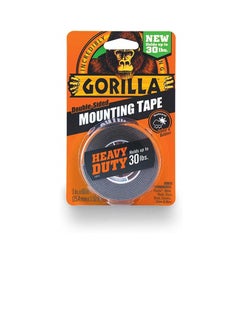 Gorilla Gorilla Heavy Duty Double Sided Mounting Tape, 1" x 60", Black  - Image 1