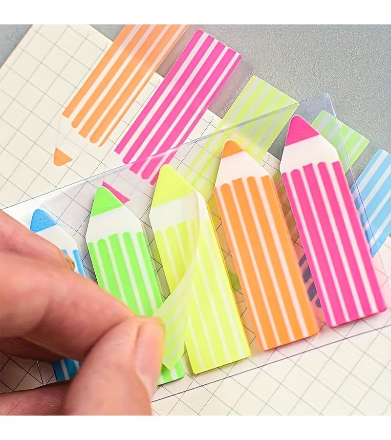 Colorful Pencil Shaped Sticky Notes 1 Pack for Reminders Planning - Image 1