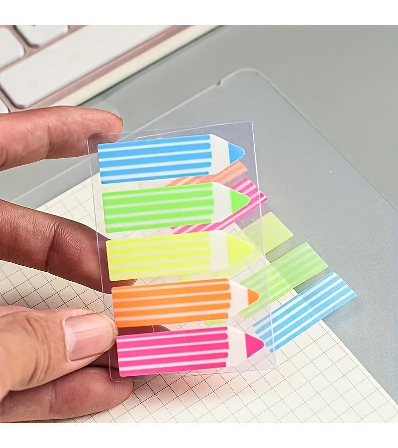 Colorful Pencil Shaped Sticky Notes 1 Pack for Reminders Planning - Image 2