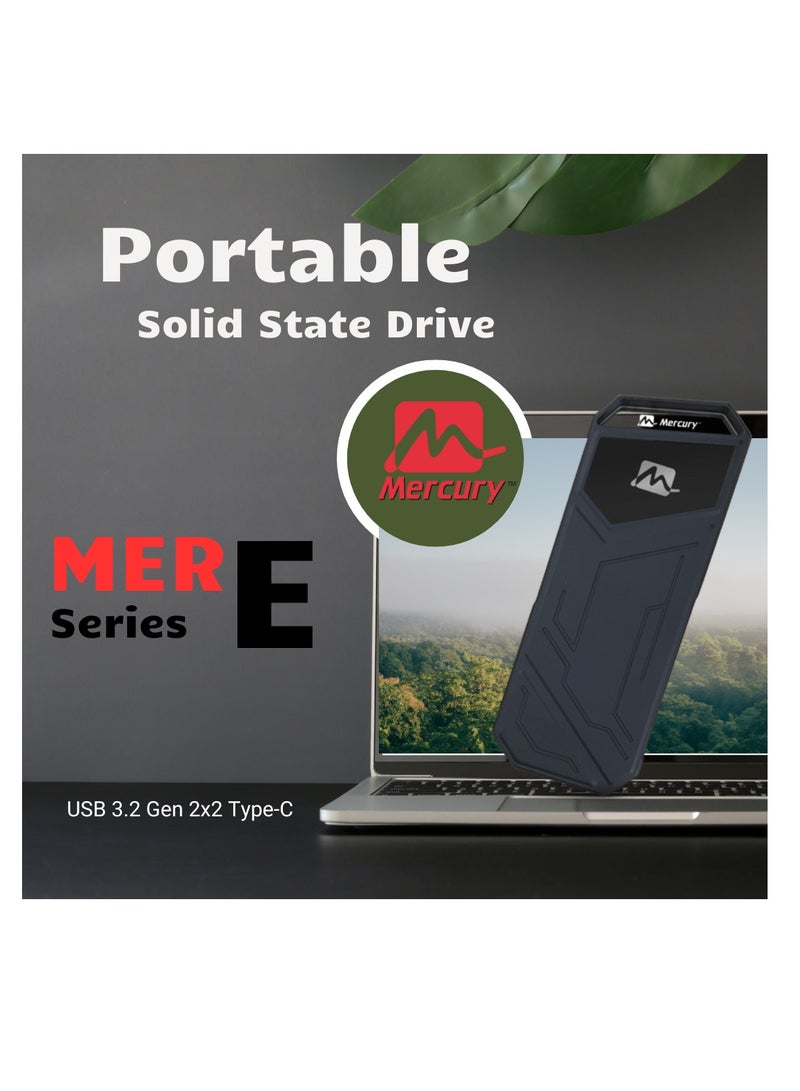 ميركيري Mercury SSD MERE - سلسلة Mercury Portable SSD بإضاءة RGB - USB3.2، TypeC - سرعة قراءة تصل إلى 2100 ميجابايت/ثانية، سرعة كتابة 1800 ميجابايت/ثانية - مع كابل Ctype متضمن (2 تيرابايت) - Image 3