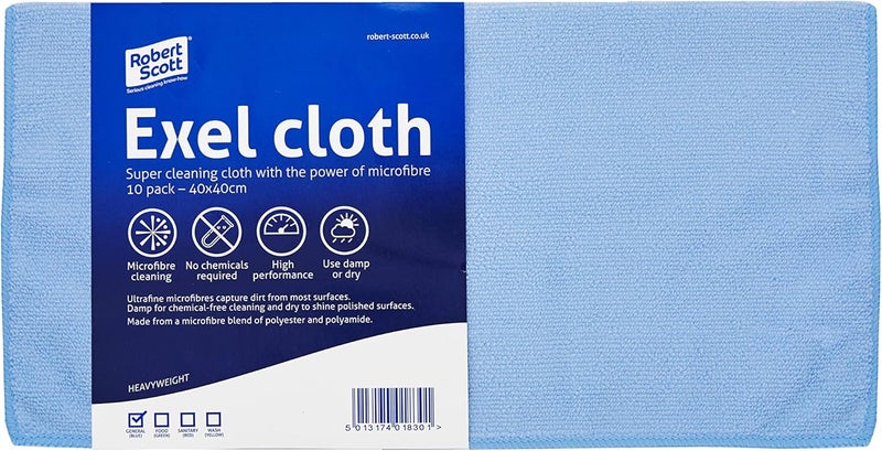 Exel Lint Free Microfibre Super Magic Cleaning Cloths - 10 Pack - Image 1