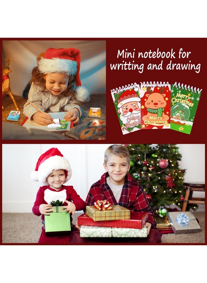 CCINEE 24 Packs Mini Christmas Notepads, Holiday Memo Spiral Notebooks Snowman Merry Christmas Pattern Notebooks for Kids Gift Xmas Party Favor Supplies Goody Bag Stocking Stuffers 8 Patterns - Image 5