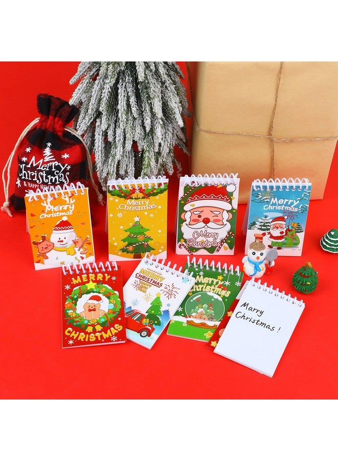 CCINEE 24 Packs Mini Christmas Notepads, Holiday Memo Spiral Notebooks Snowman Merry Christmas Pattern Notebooks for Kids Gift Xmas Party Favor Supplies Goody Bag Stocking Stuffers 8 Patterns - Image 4