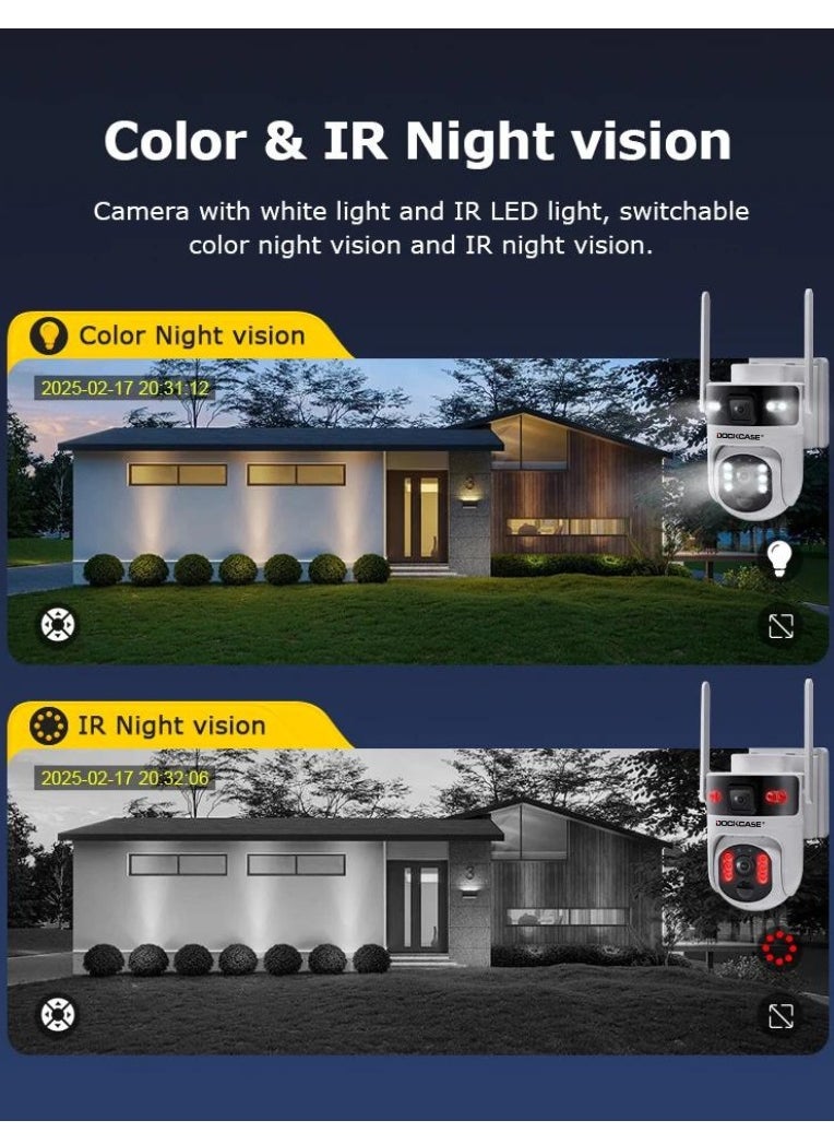DOCKCASE 4MP Dual lens And Dual Solar Panel Solar CCTV Camera, Sturdy And Durable Outdoor Security Camera With Motion Detection  - Image 3